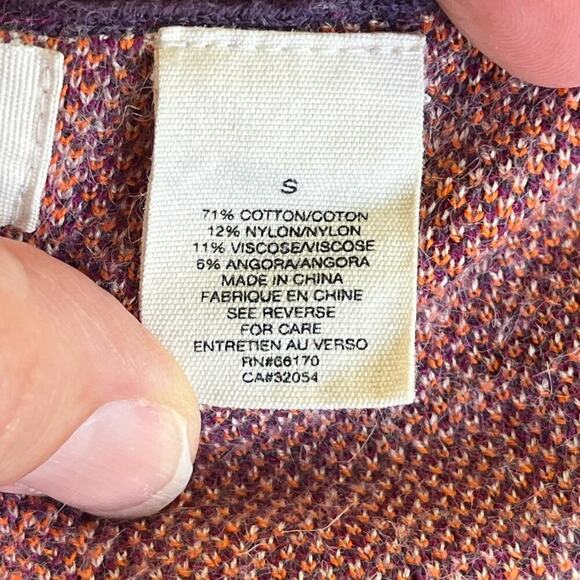 Anthropologie Sleeping On Snow Purple Rose Print Cardigan Size S - Picture 8 of 9